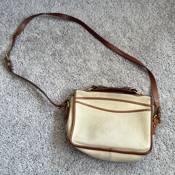 Vintage Dooney & Bourke Cream and Brown Leather Purse - Picture 6 of 13